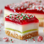 Holiday Jello Ribbon Cheesecake Squares are a festive treat! 3 Holiday Jello Ribbon Cheesecake Squares