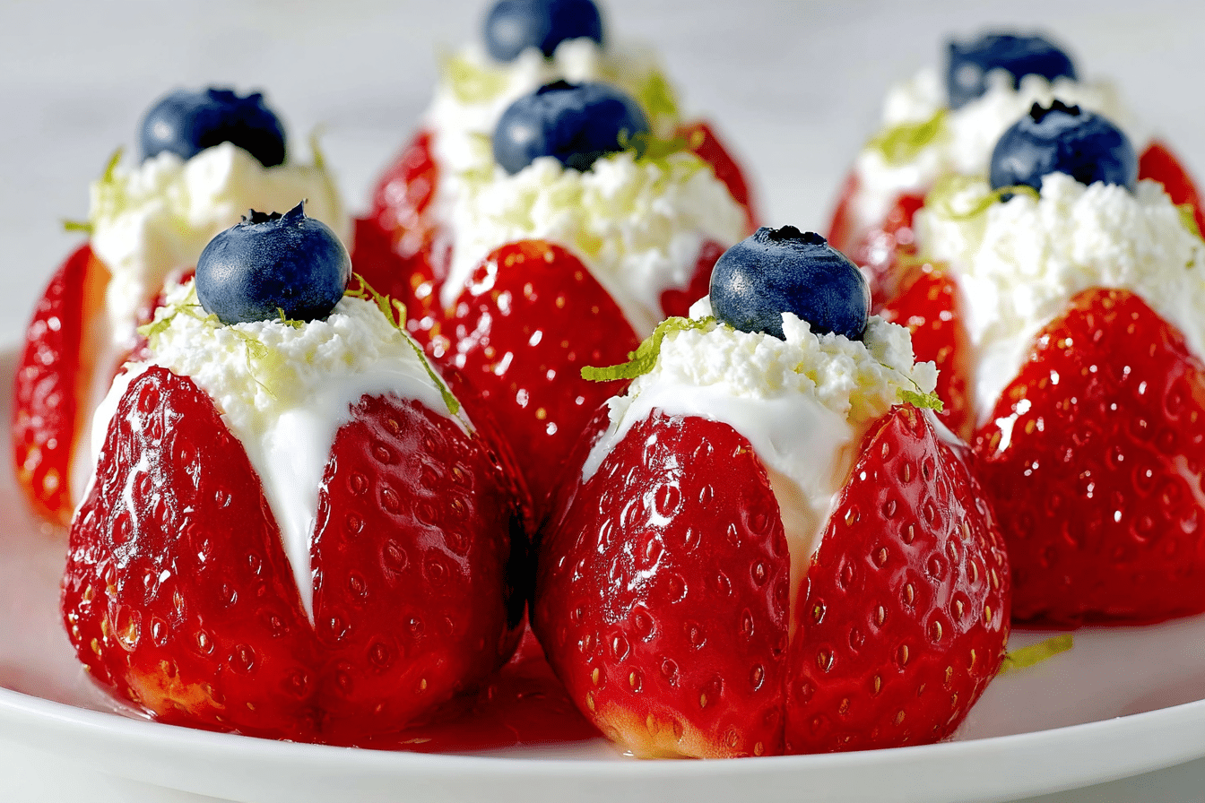 Lemon-Cream Stuffed Strawberry Blossoms: A Delightful Treat! 2 Lemon-Cream Stuffed Strawberry Blossoms