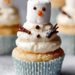 Melting Marshmallow Snowman Cupcakes
