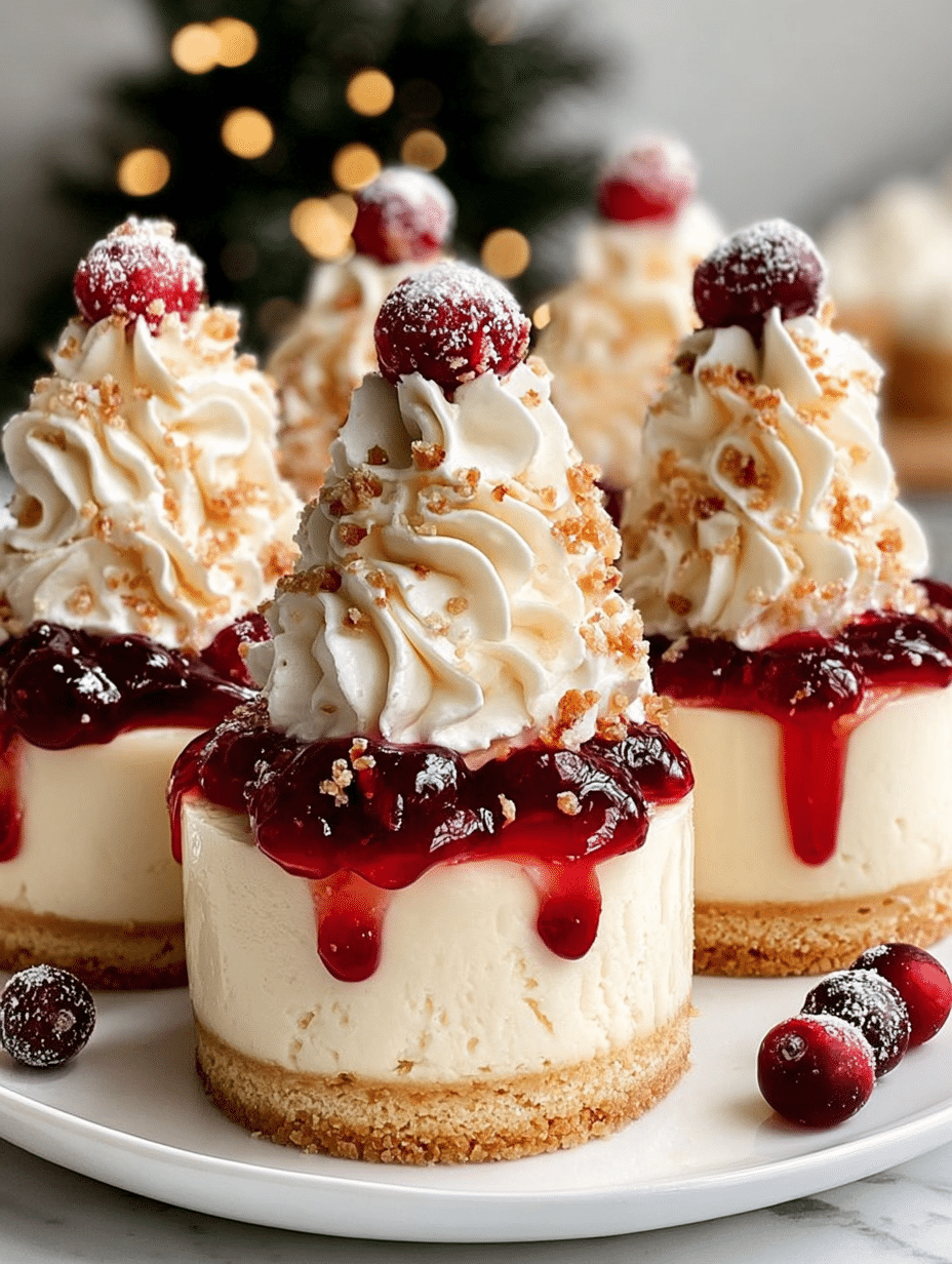Mini Christmas Tree Cheesecakes