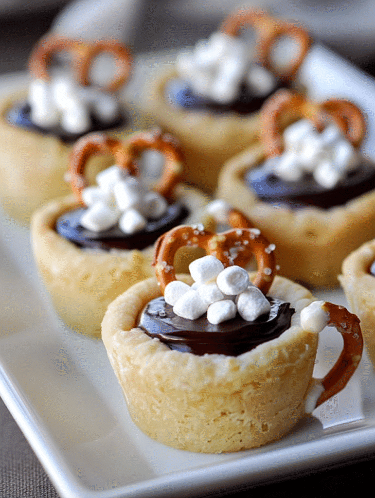 Mini Hot Cocoa Cookie Cups