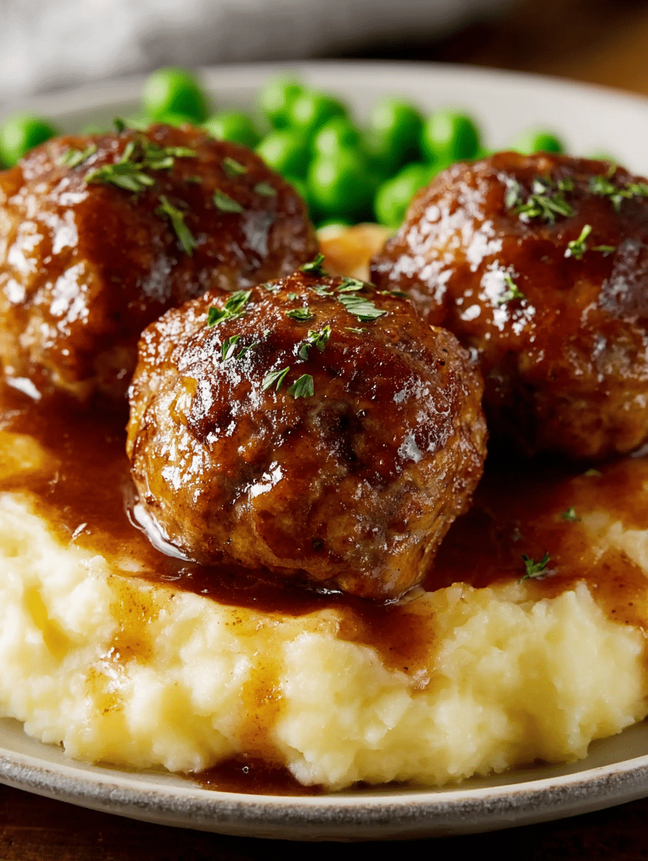 Old Fashioned Beef Rissoles with Mashed Potatoes Gravy