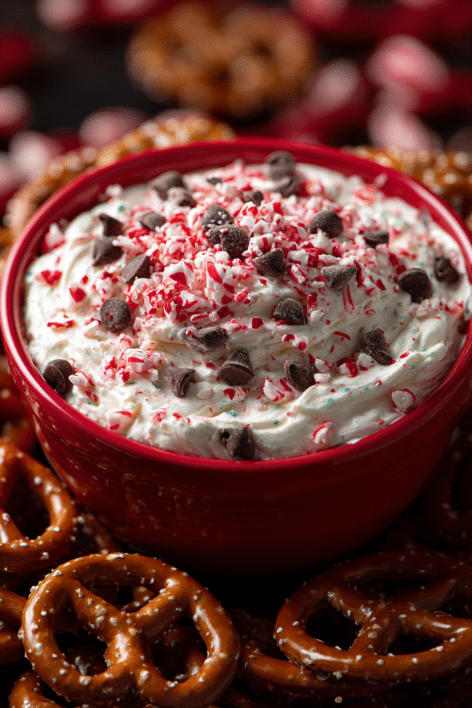 Peppermint Chocolate Chip Cheesecake Dip