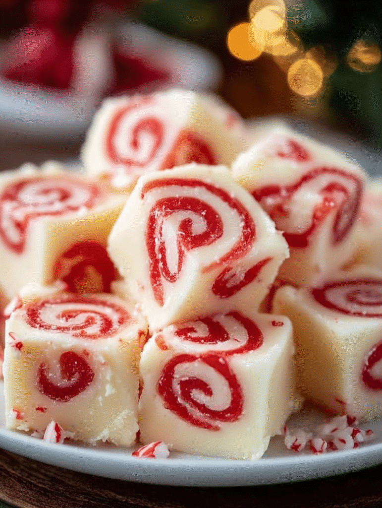 Peppermint Swirl Fudge Bites