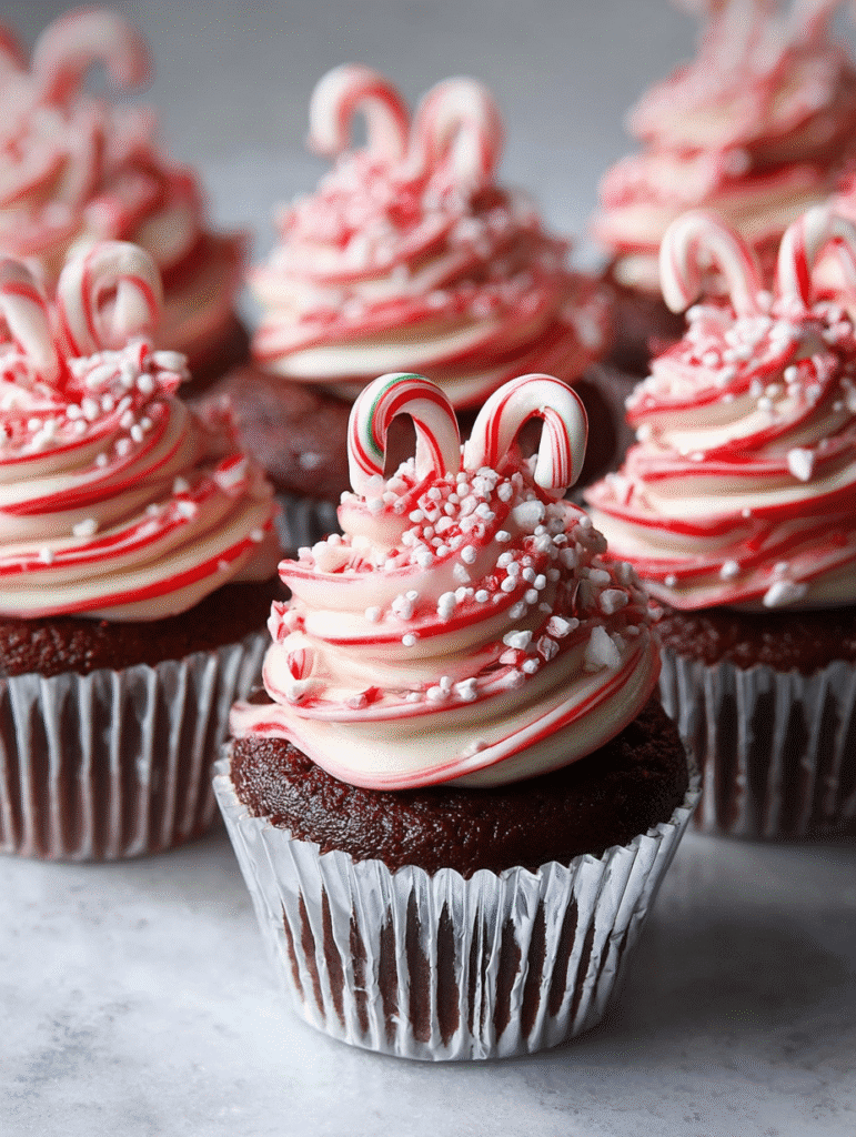Peppermint Swirl Holiday Cupcakes