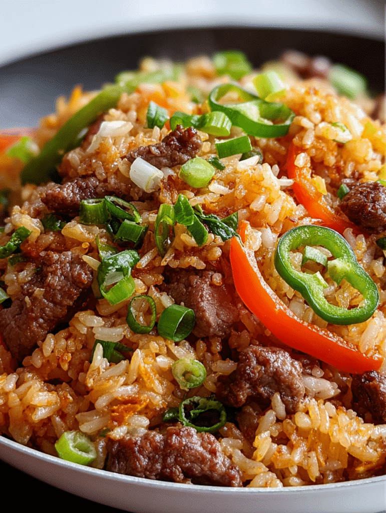 Savory Beef & Pepper Fried Rice