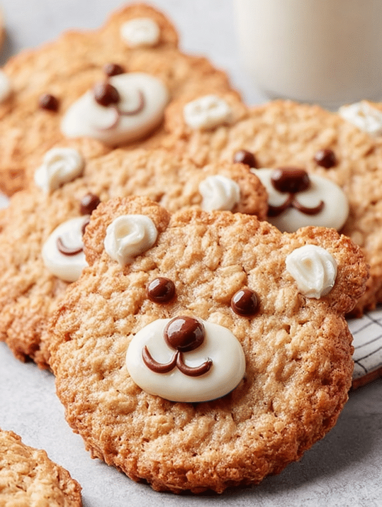 Soft Oatmeal Bear Face Cookies