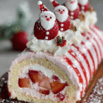 Strawberry Santa Christmas Roll Cake