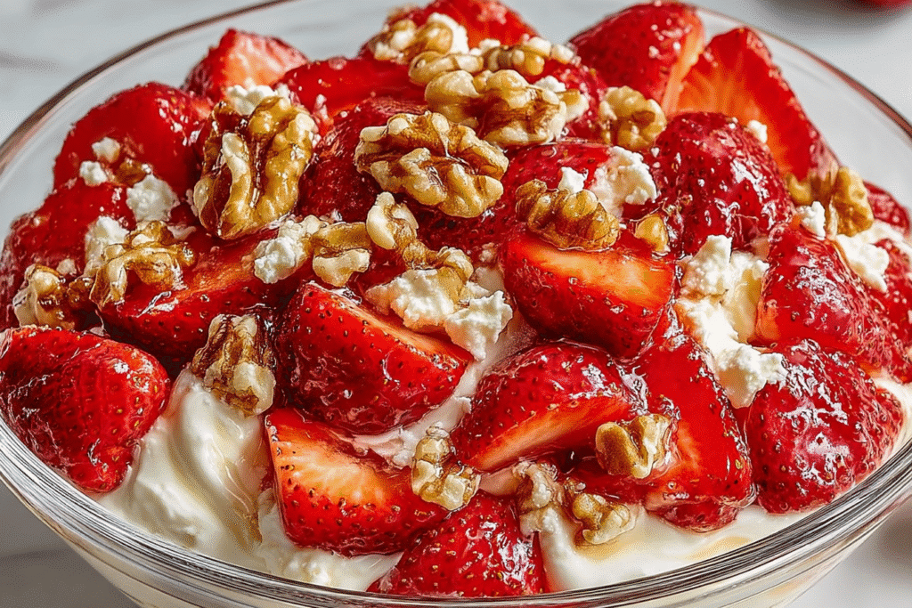 Strawberry Walnut Crunch & Cream Salad
