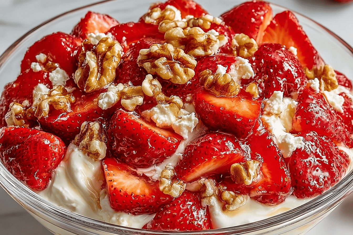 Strawberry Walnut Crunch & Cream Salad