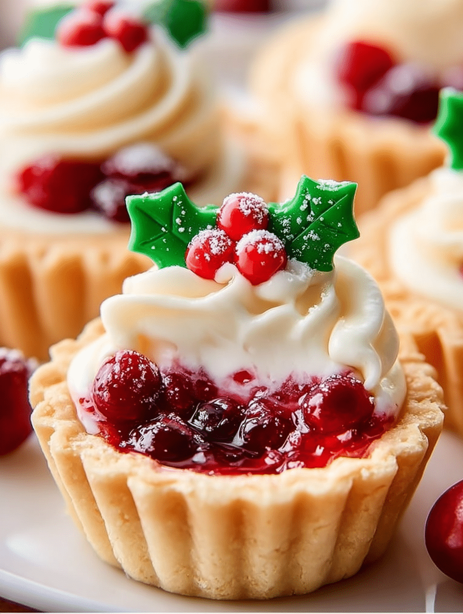 WHITE CHOCOLATE CRANBERRY HOLLY TART BITES: Discover This Festive Delight! 2 WHITE CHOCOLATE CRANBERRY HOLLY TART BITES