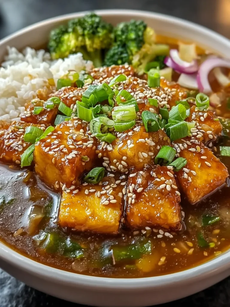 Ginger Miso Brothy Soup with Crispy Shredded Sesame Tofu Delight First Image