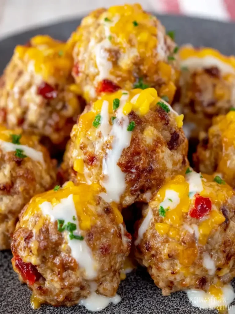 Rotel Cream Cheese Sausage Balls First Image