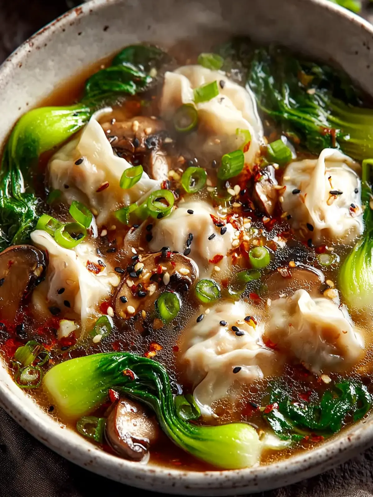 Ginger Shiitake Wonton Soup: Comforting & Zesty Home Delight 5 Ginger Shiitake Wonton Soup with Bok Choy & Lemon First Image