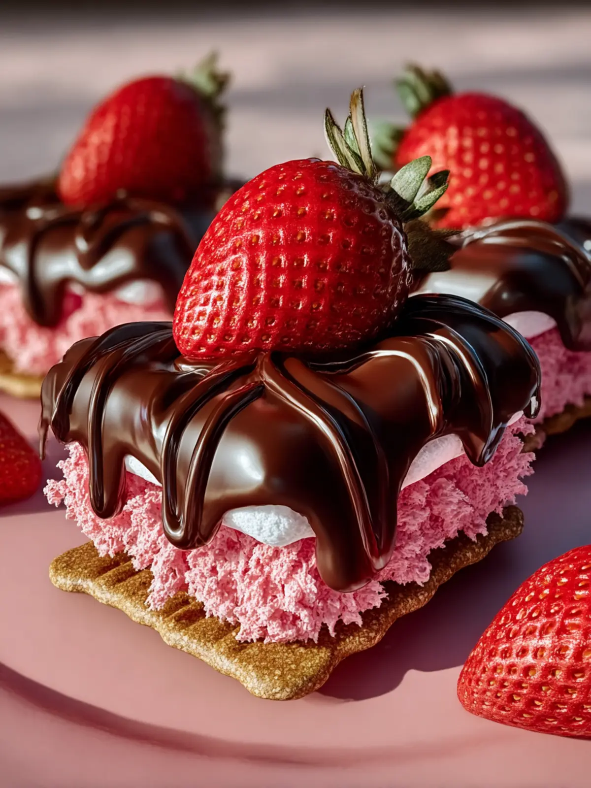 Chocolate-Dipped Strawberry Frosted Wafers First Image