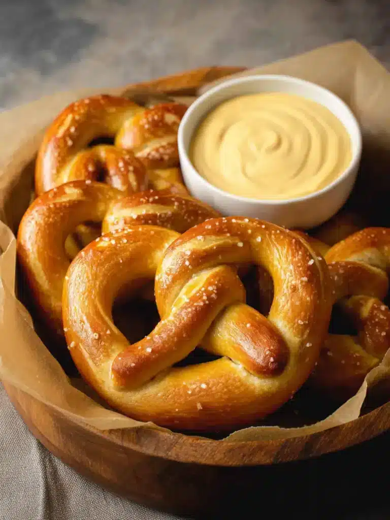 Homemade Soft Pretzels with Pretzel Cheese Dip First Image