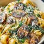 One-Pot Garlic Parmesan Pasta: Creamy Joy with Spinach & Mushrooms 9 One-Pot Garlic Parmesan Pasta with Spinach and Mushrooms: Creamy Comfort Made Simple First Image