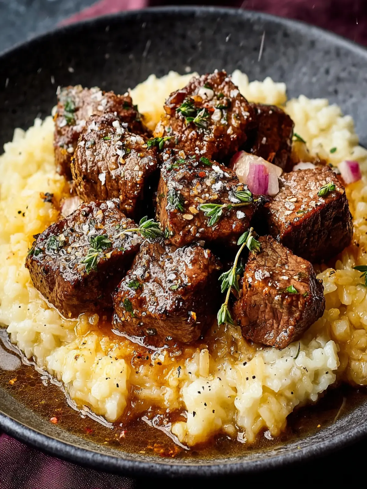 Irresistible Garlic Butter Steak Bites with Dazzling Parmesan Rice 5 Irresistible Garlic Butter Steak Bites with Parmesan Rice First Image