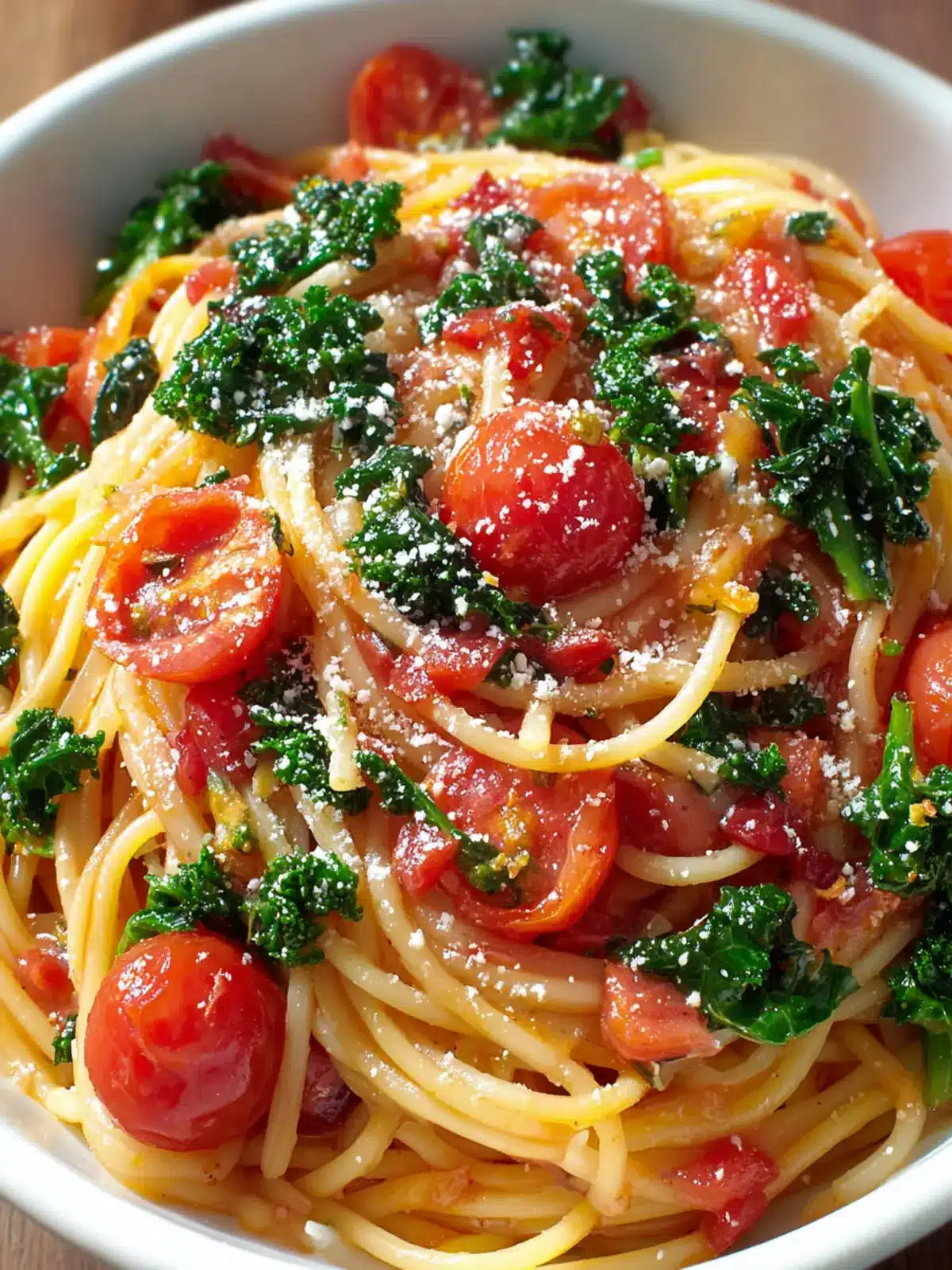 Delightful One-Pot Spaghetti with Tomato and Kale Recipe First Image