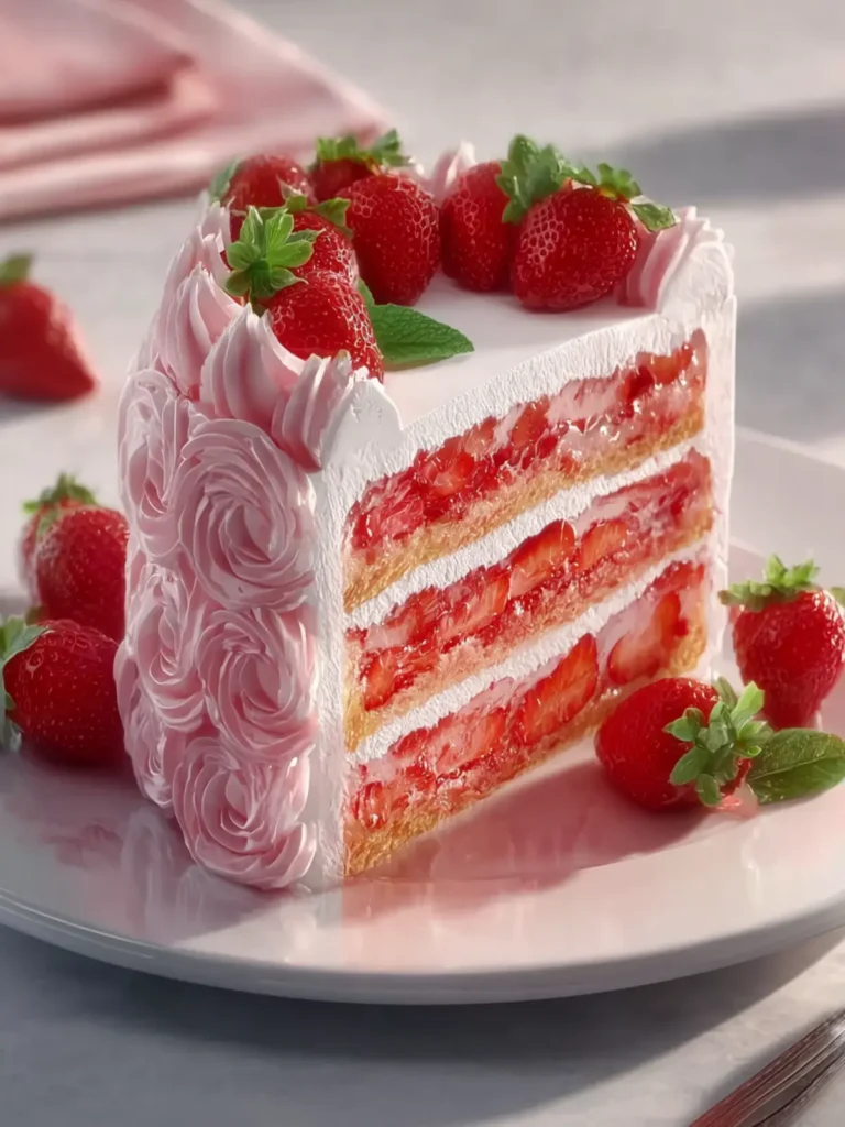 A Sweet Slice of Summer: Homemade Strawberry Cake First Image