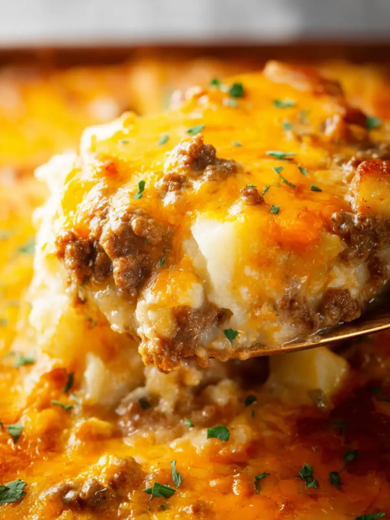 Cheesy Ground Beef and Potato Casserole First Image