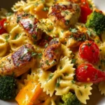 Creamy Cheddar & Havarti Chicken Bowtie Pasta with Roasted Veggies First Image