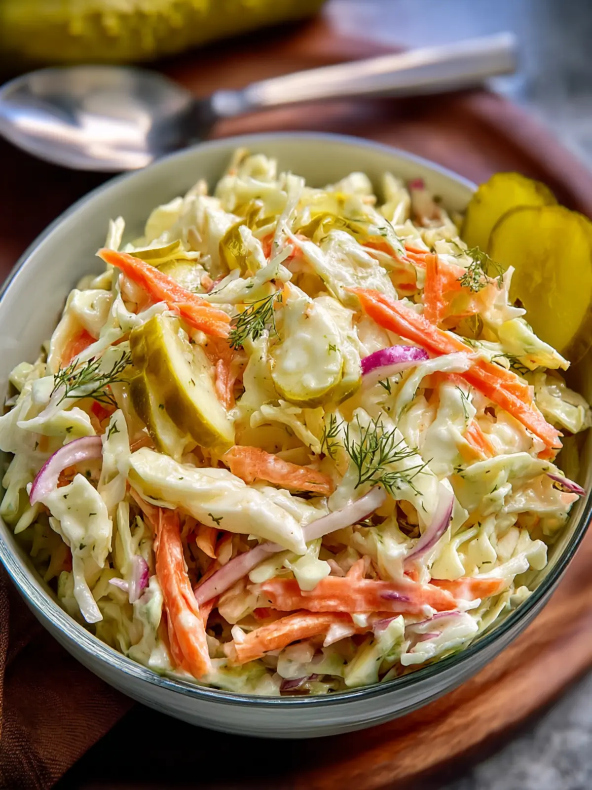 Creamy Dill Pickle Coleslaw First Image