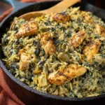 Creamy Spinach Artichoke Chicken: One-Pot Comfort Delight 9 Creamy Spinach Artichoke Chicken and Rice (One-Pot Recipe) First Image