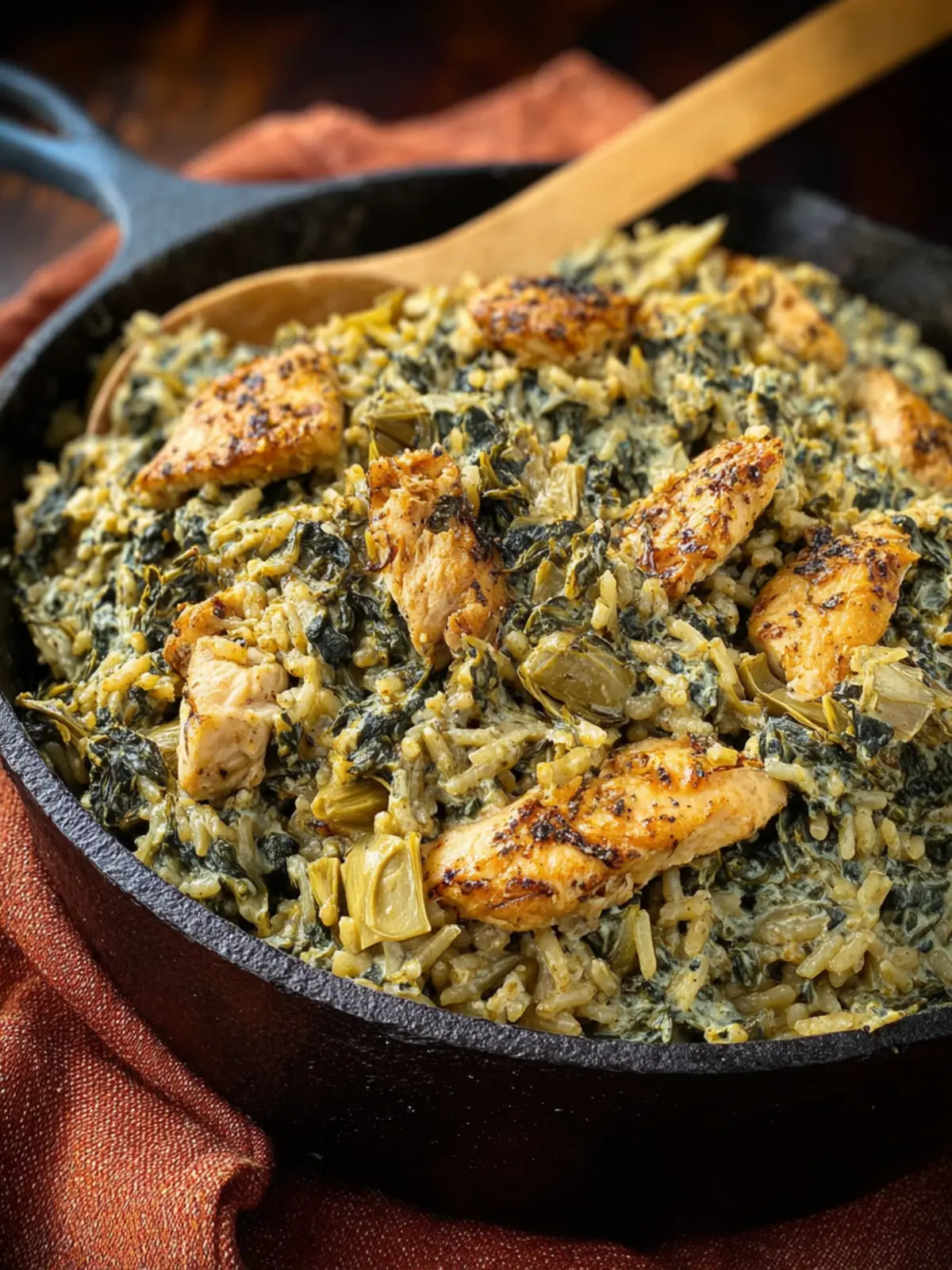 Creamy Spinach Artichoke Chicken: One-Pot Comfort Delight 5 Creamy Spinach Artichoke Chicken and Rice (One-Pot Recipe) First Image