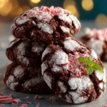 Holiday Chocolate Peppermint Crinkle Cookies First Image