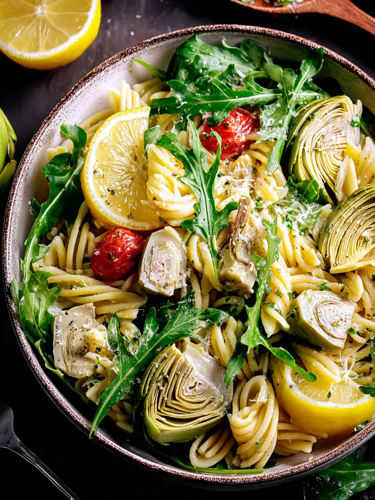 Refreshing Lemon Artichoke Arugula Pasta Salad Recipe Bliss 5 Refreshing Lemon Artichoke Arugula Pasta Salad Recipe First Image