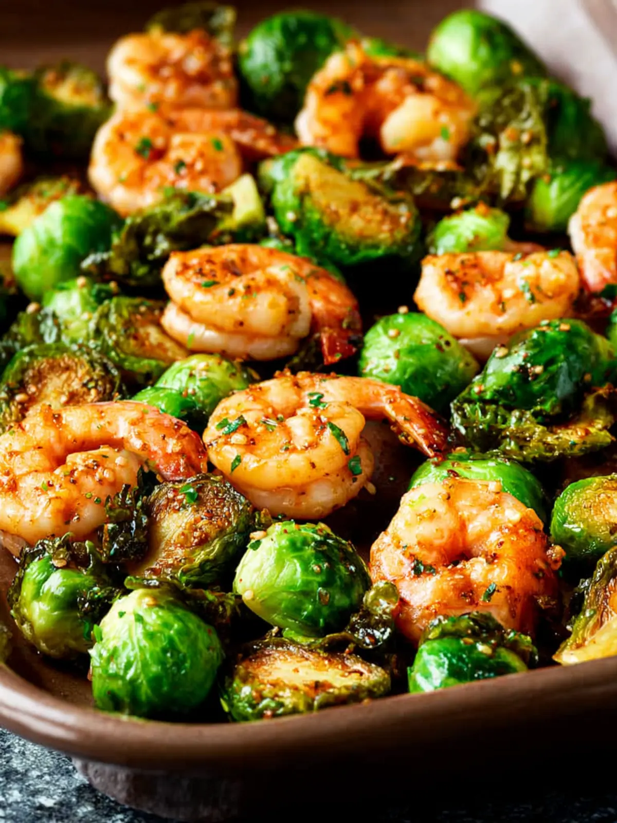 Roasted Asian Shrimp and Brussels Sprouts First Image