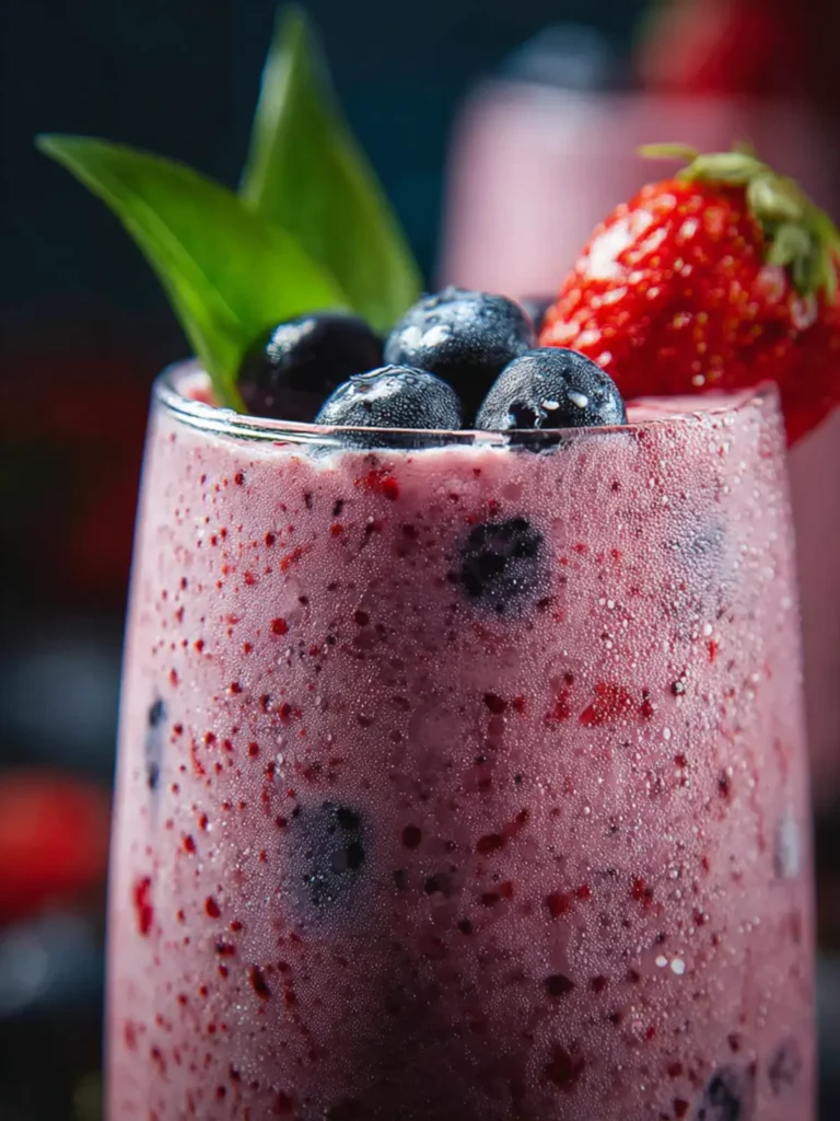 Strawberry Blueberry Smoothie (No Banana) First Image