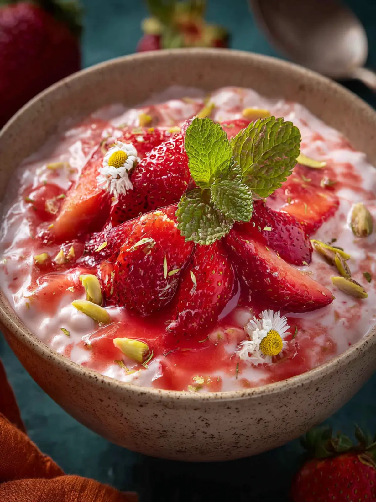 Strawberry Rabdi Recipe First Image