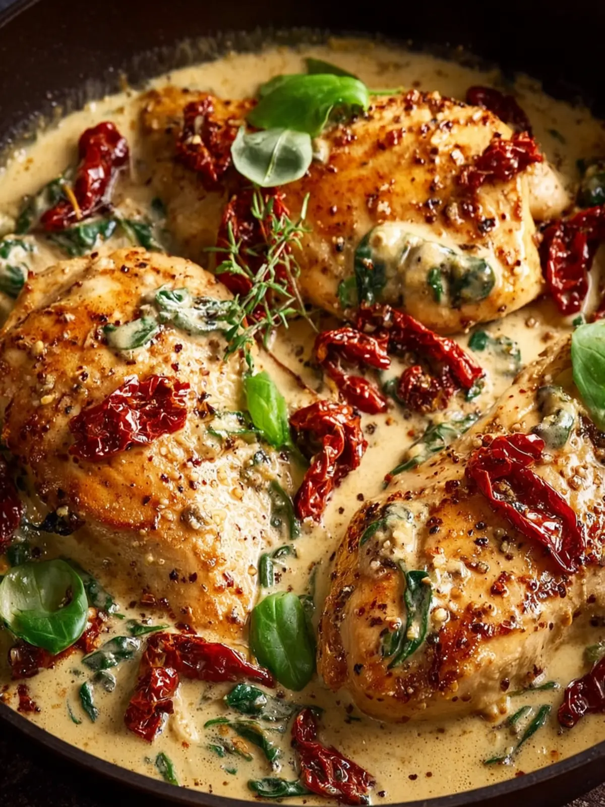 Creamy Tuscan Chicken with Sun-Dried Tomatoes – Rich, Easy & One-Pan Perfection First Image