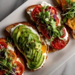 Heirloom Tomato, Avocado & Burrata Tartines First Image