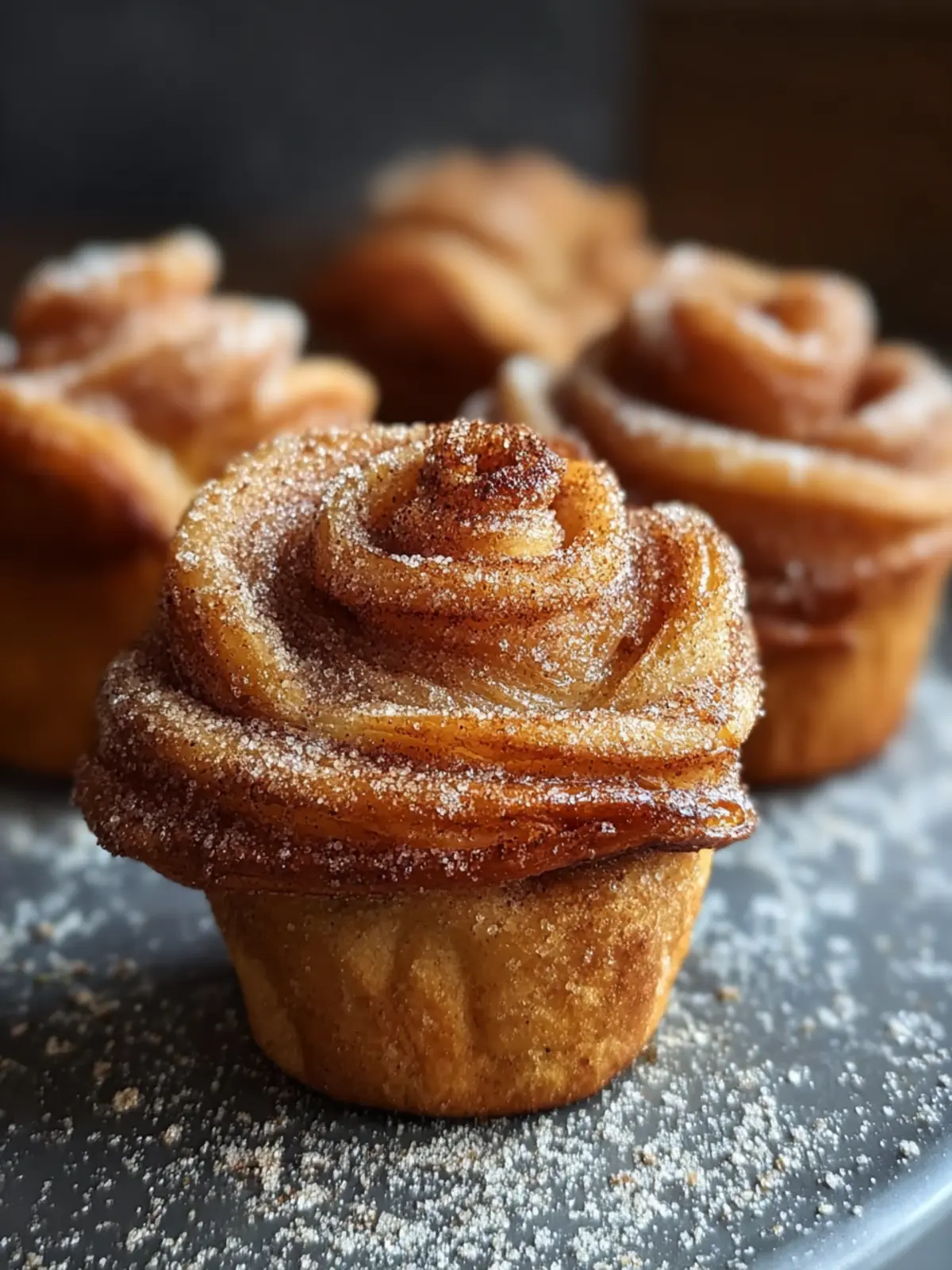 Flaky Churro Cruffins: Irresistibly Sweet Cinnamon Sugar Delights 5 Flaky Churro Cruffins with Cinnamon Sugar First Image