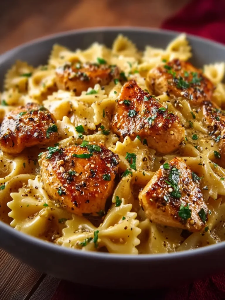 Garlic Butter Chicken Bowtie Pasta First Image