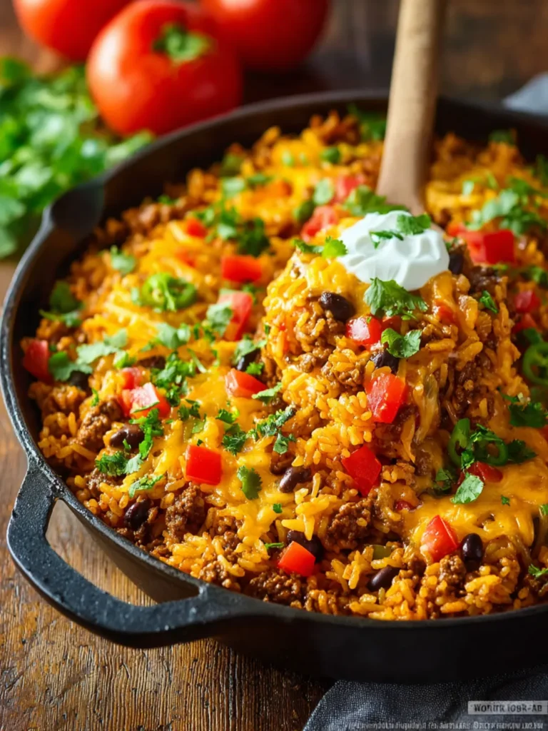 One Pot Mexican Beef and Rice Casserole First Image