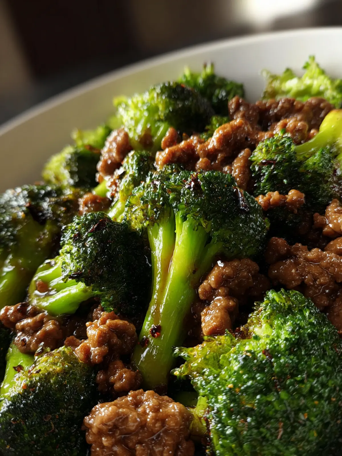 honey garlic ground beef and broccoli First Image