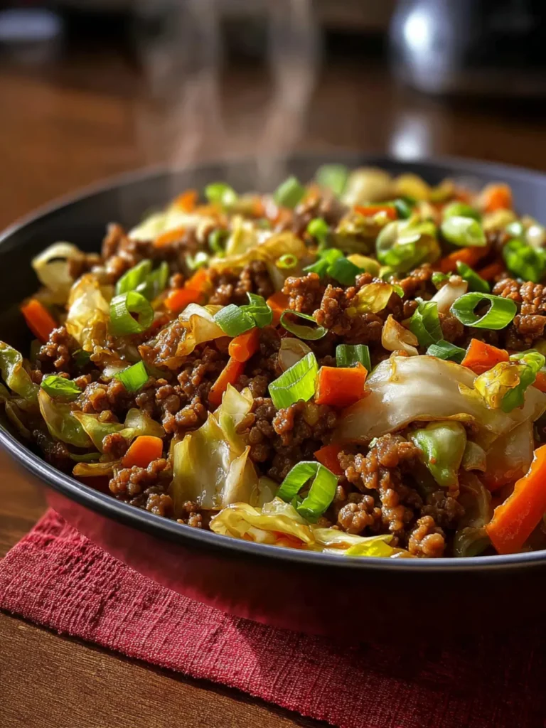 Low Carb Mongolian Ground Beef & Cabbage First Image